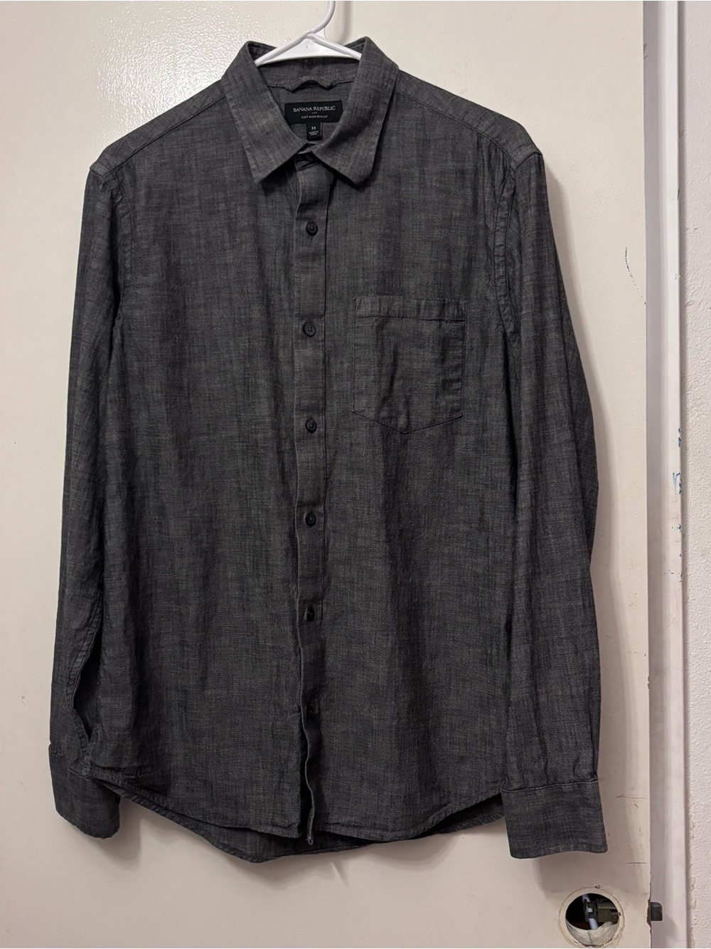 Banana Republic Men's Dark Gray Button-Down Shirt